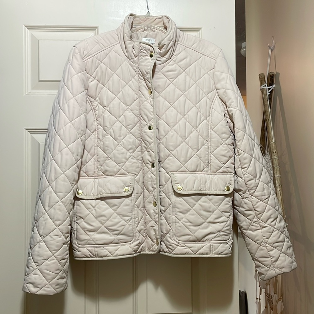 JCrew Cream Quilted Jacket.